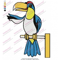 Cartoon Exotic Bird Embroidery Design